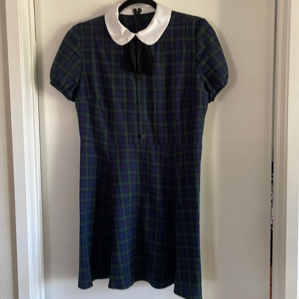 Valfre Green plaid babydoll dress